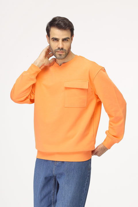 Over Size Sweat Shirt Orange