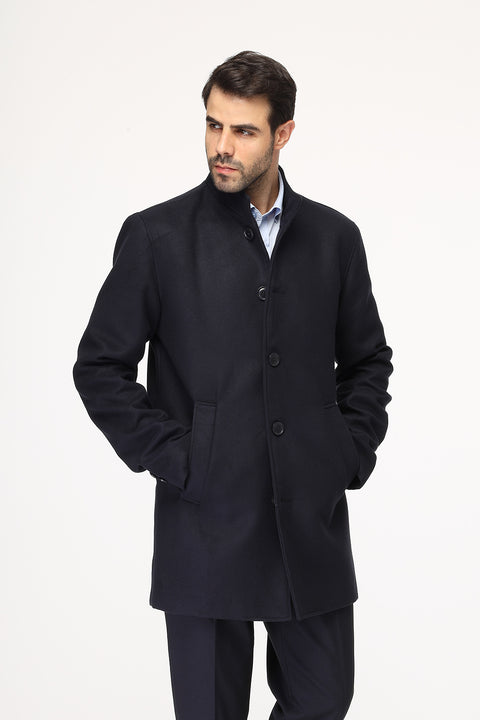 Regular Fit Coat Dark Blue
