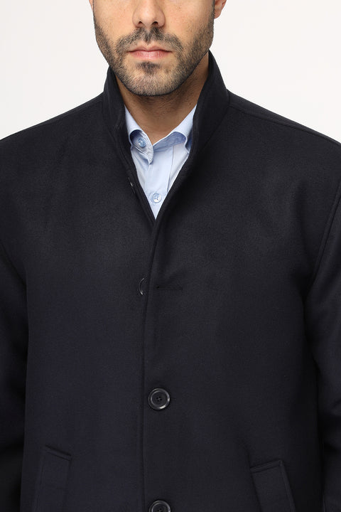 Regular Fit Coat Dark Blue