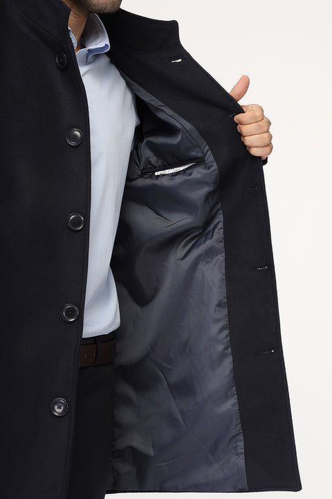 Regular Fit Coat Dark Blue