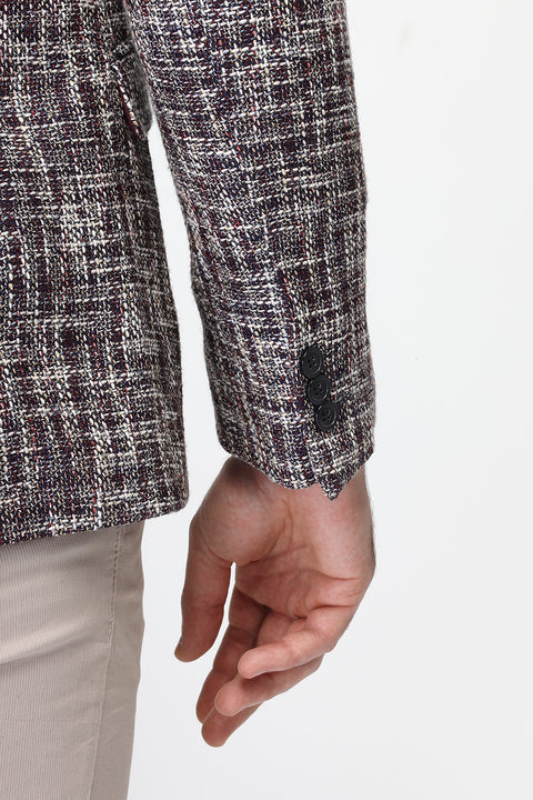 Slim Fit Blazer Maroon