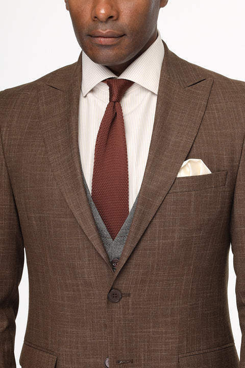 Slim Fit Suit Brown