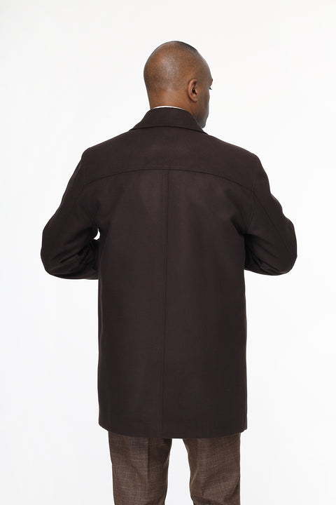 Regular Fit Coat Dark Brown