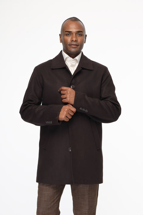 Regular Fit Coat Dark Brown