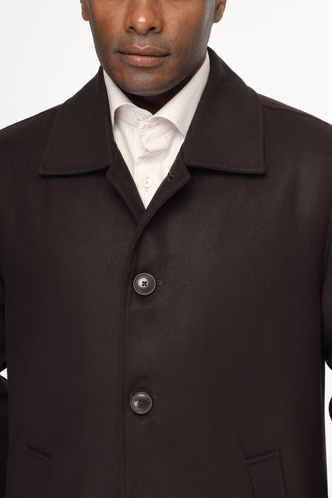 Regular Fit Coat Dark Brown