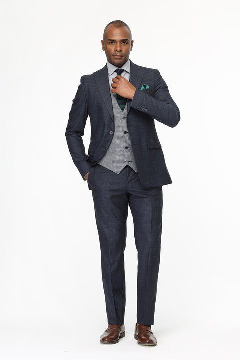 Slim Fit Suit Dark Blue