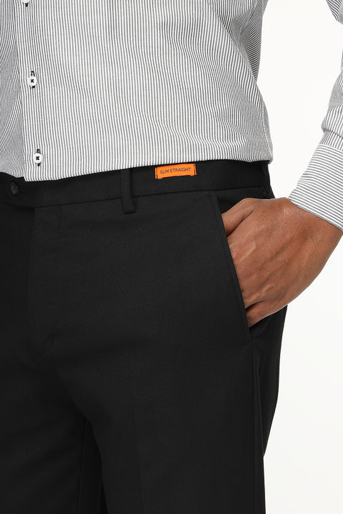 Straight Fit Classic Pants Black