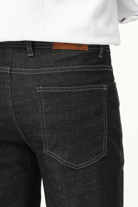Slim Straight Fit Trousers Jeans Dark Gray