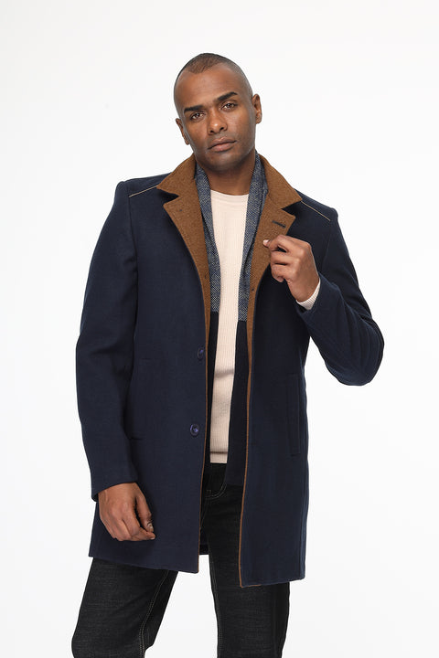 Regular Fit Coat Dark Blue