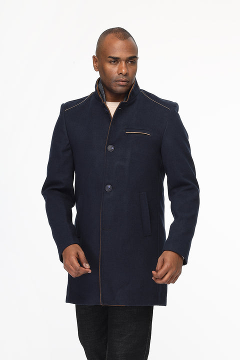 Regular Fit Coat Dark Blue