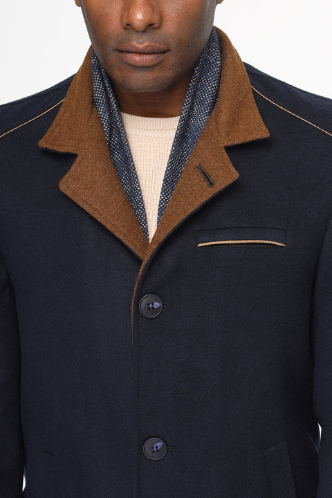Regular Fit Coat Dark Blue