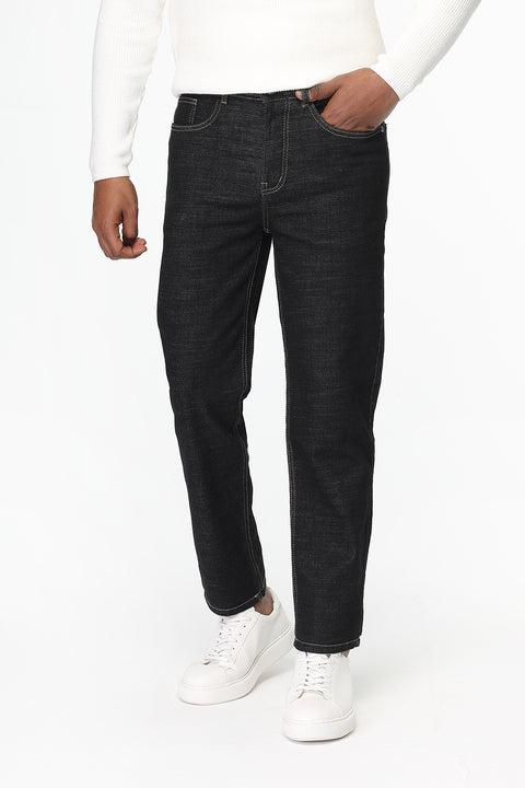 Slim Straight Fit Trousers Jeans Black