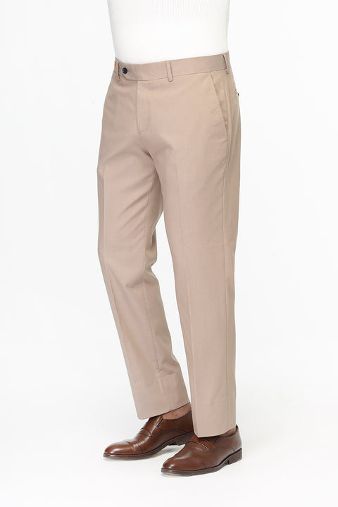 Slim Straight Fit Classic Pants Beige