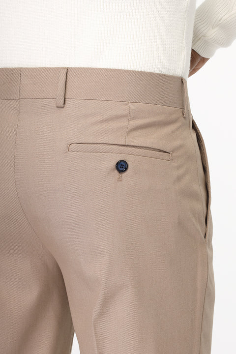 Slim Straight Fit Classic Pants Beige