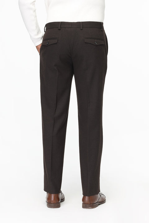 Straight Fit Classic Pants Dark Brown