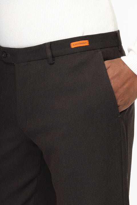 Straight Fit Classic Pants Dark Brown