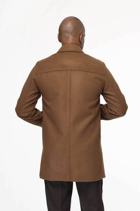 Regular Fit Coat Brown
