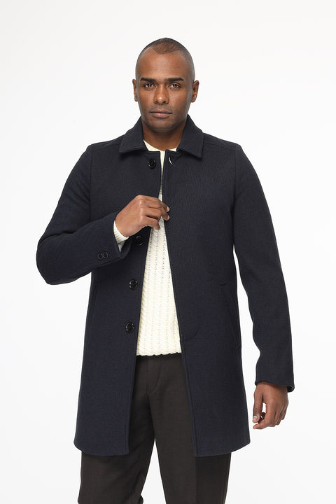 Regular Fit Coat Dark Blue