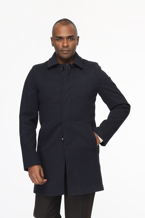 Regular Fit Coat Dark Blue