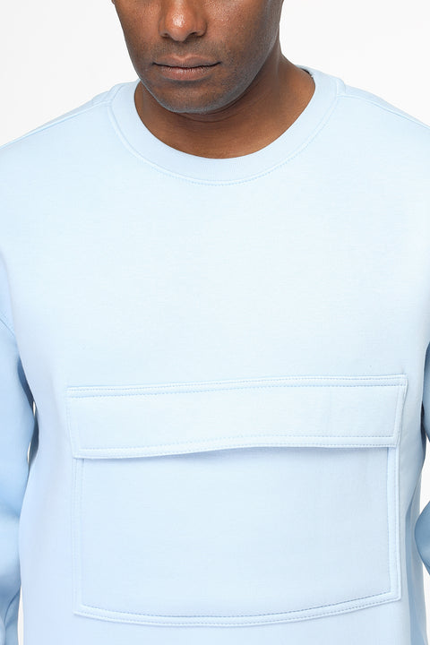 Over Size Sweat Shirt Light Blue