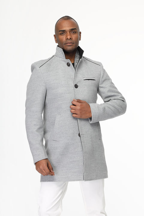 Regular Fit Coat Light Gray