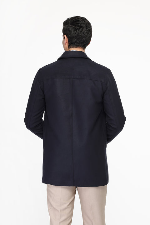 Regular Fit Coat Dark Blue