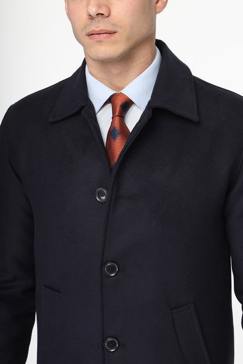 Regular Fit Coat Dark Blue