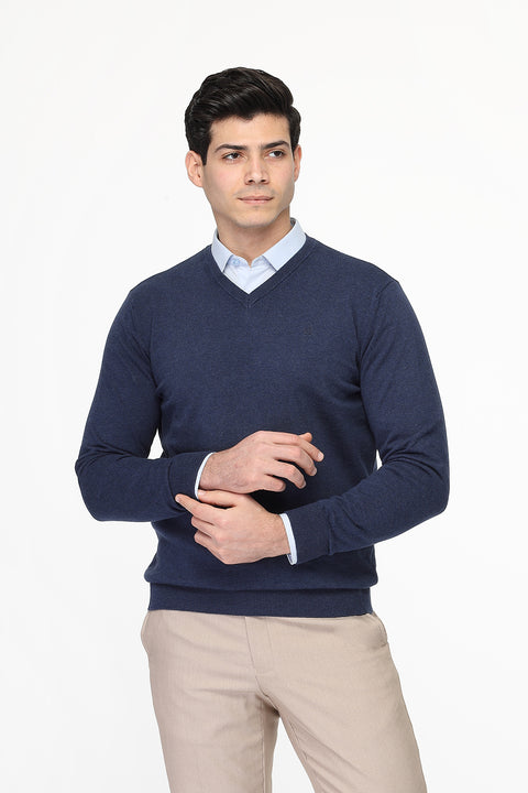 Regular Fit Pullover V Dark Blue