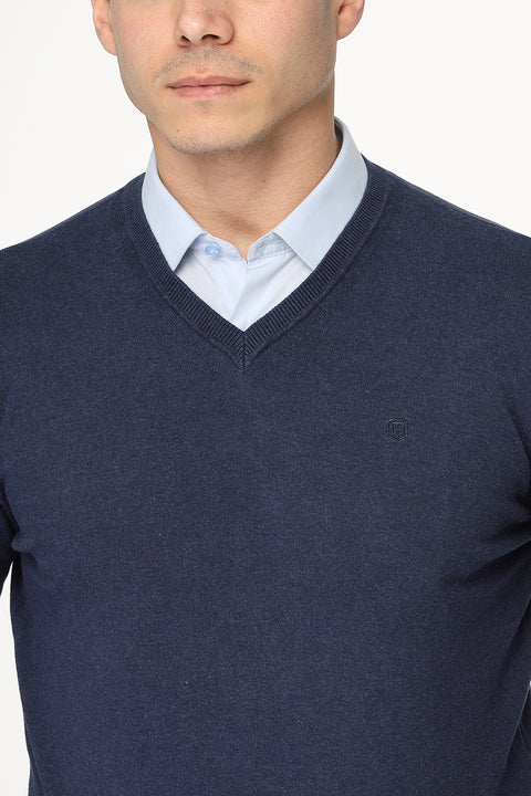 Regular Fit Pullover V Dark Blue