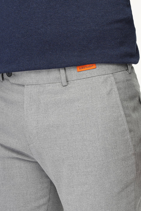 Straight Fit Classic Pants Light Gray