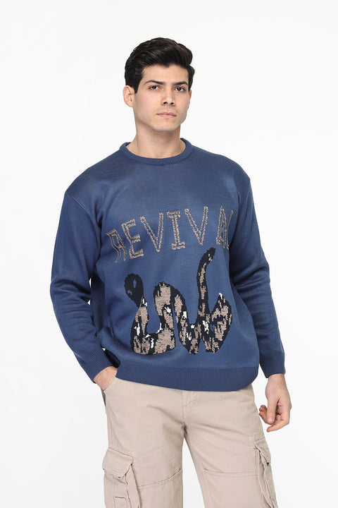 Over Size Pullover Dark Blue