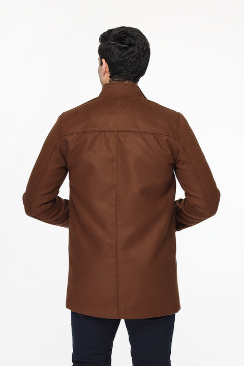 Regular Fit Coat Brown
