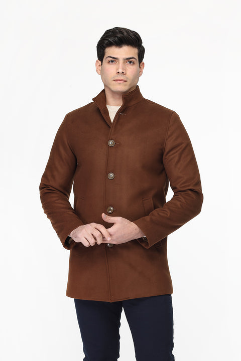 Regular Fit Coat Brown