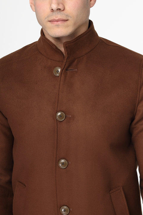 Regular Fit Coat Brown