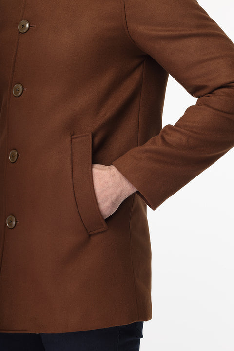 Regular Fit Coat Brown