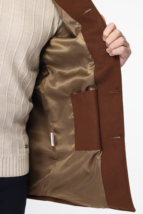 Regular Fit Coat Brown