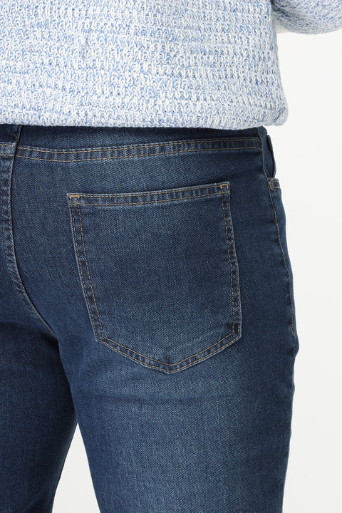 Slim Straight Fit Trousers Jeans Blue