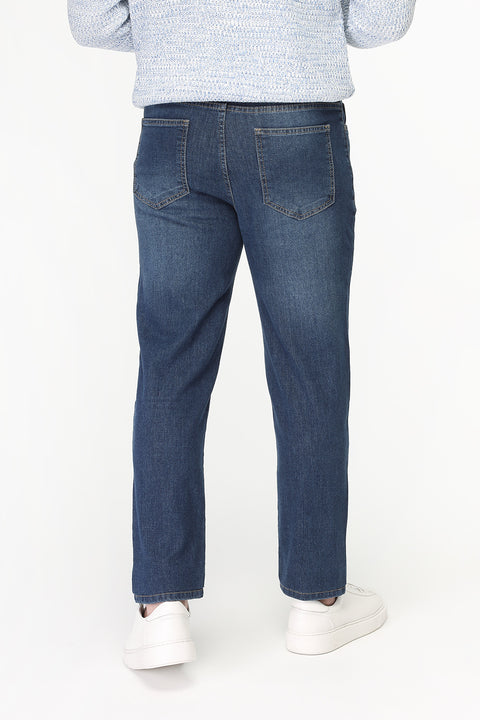 Slim Straight Fit Trousers Jeans Blue