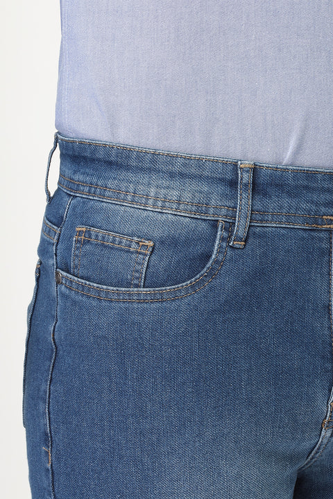 Slim Straight Fit Trousers Jeans Light Blue