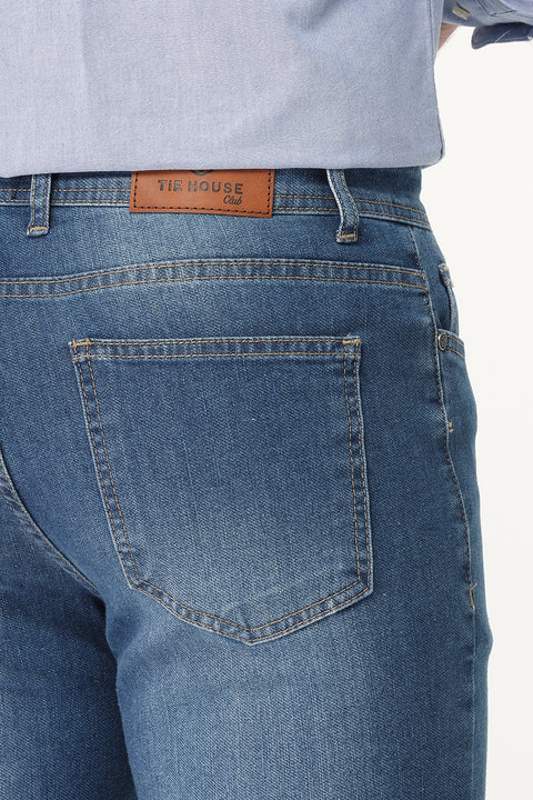 Slim Straight Fit Trousers Jeans Light Blue