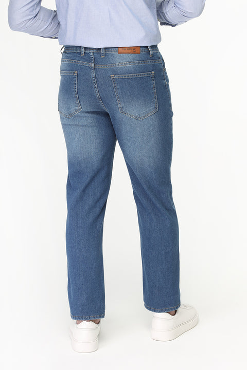 Slim Straight Fit Trousers Jeans Light Blue