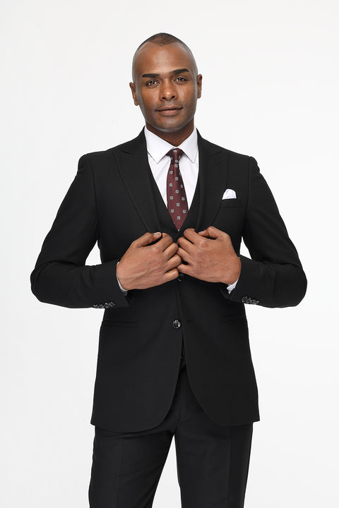 Slim Fit Suit Black