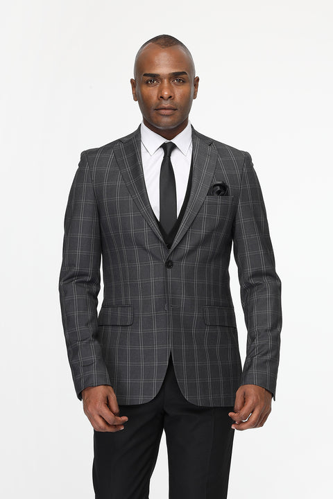 Slim Straight Fit Suit Gray