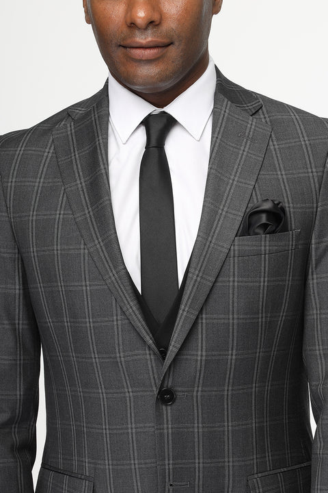 Slim Straight Fit Suit Gray