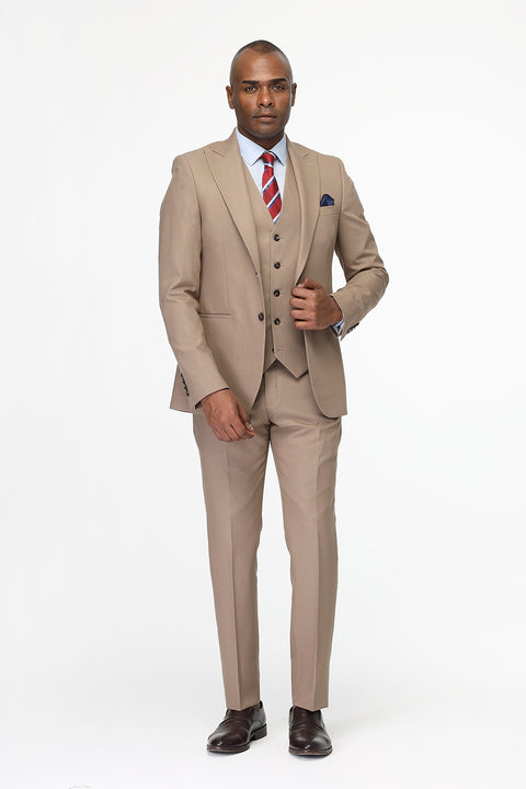 Slim Fit Suit Beige