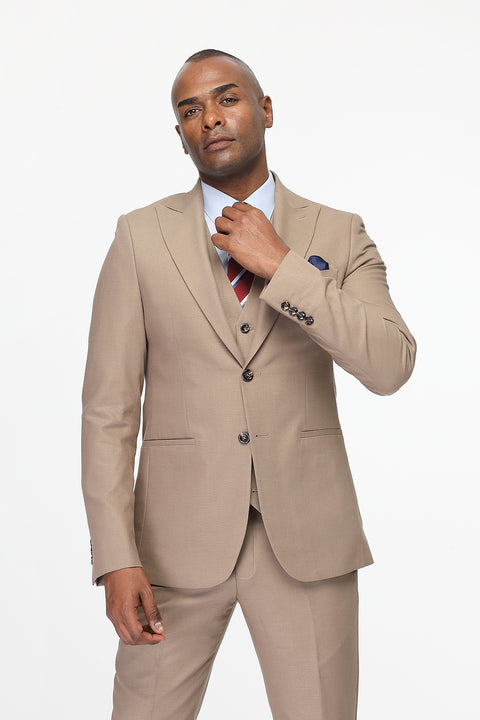 Slim Fit Suit Beige