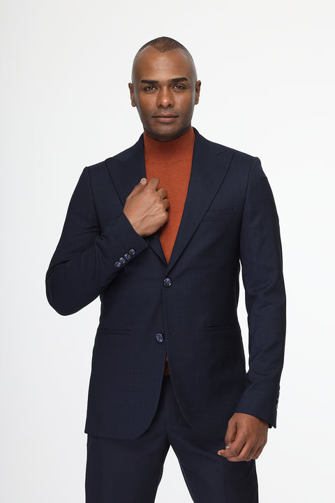 Slim Fit Blazer Dark Blue