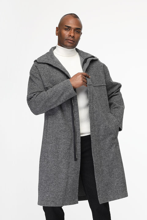 Over Size Coat Light Gray