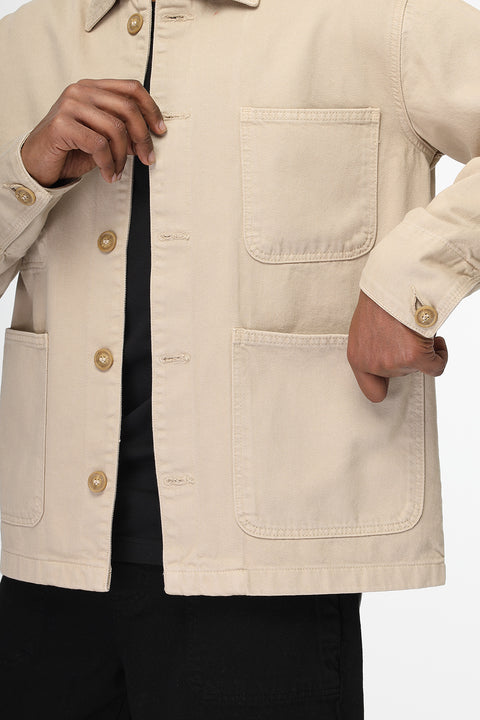 Jacket Gabardine Regular Fit Beige
