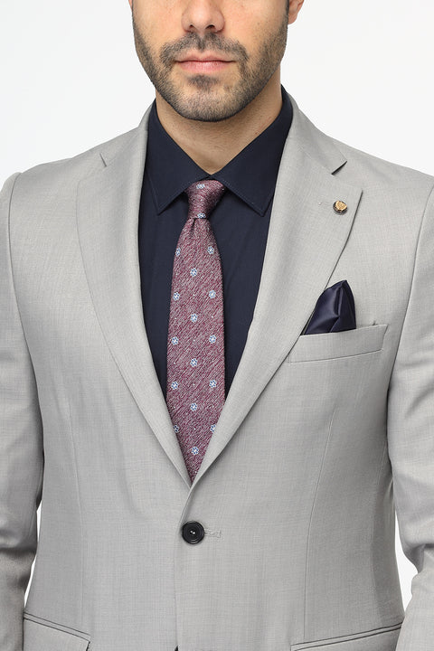 Slim Fit Suit Light Gray